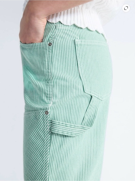 Denim - Mid Rise Pinstripe Carpenter Jeans